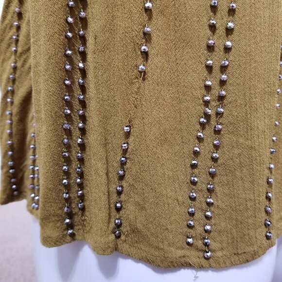 Free People top Small BB Embellished Cami beaded spaghetti strap v-neck - Picture 10 of 16